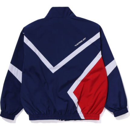 Color Blocking Metal Logo Pin Track Jacket