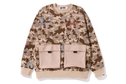 Sand Camo Big Pocket Oversized Crewneck