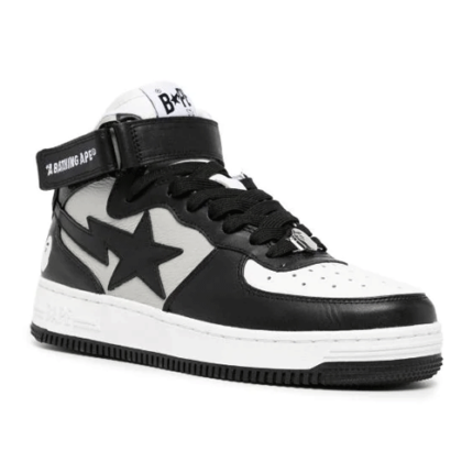 Bapesta Logo Patch Leather Shoes