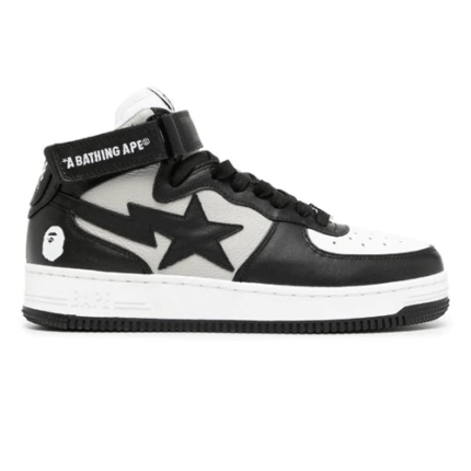 Bapesta Logo Patch Leather Shoes