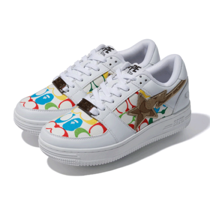 Bape x Coach Bapesta White Shoes