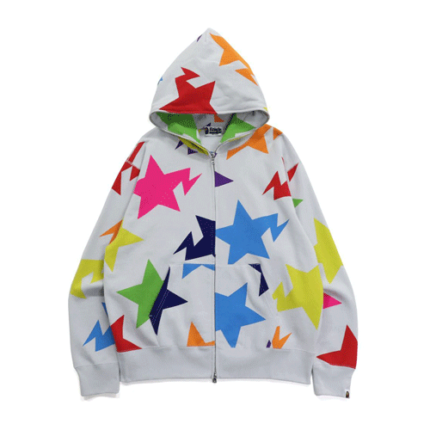 Bapesta Pattern Relaxed Zip Hoodie