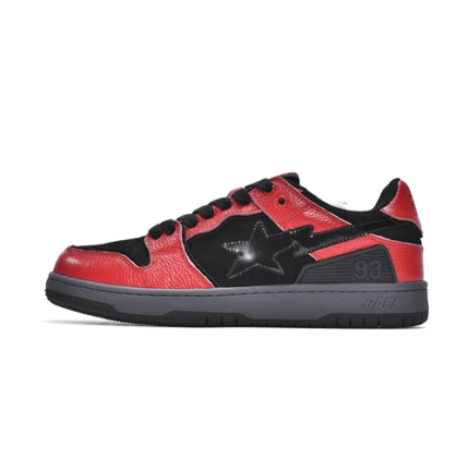 Bapesta Sk8 Low Black and Red Sneakers