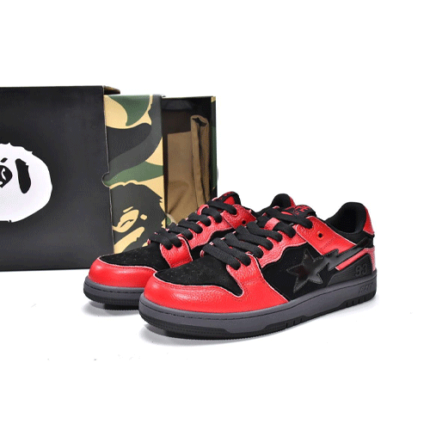 Bapesta Sk8 Low Black and Red Sneakers