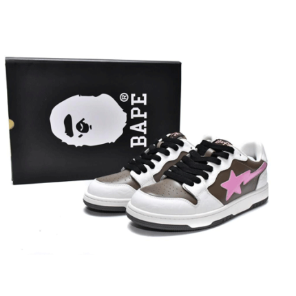 Bapesta Sk8 Low White Brown