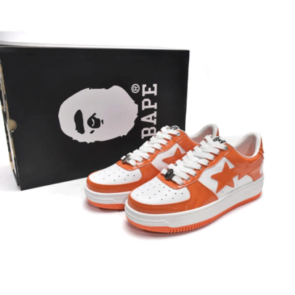 Bapesta Sk8 Low White Orange