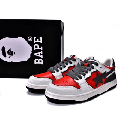 Bapesta Sk8 Low White Red