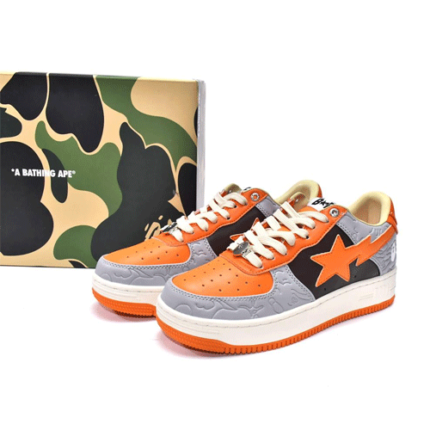 Bapesta Low Grey Orange Sneakers