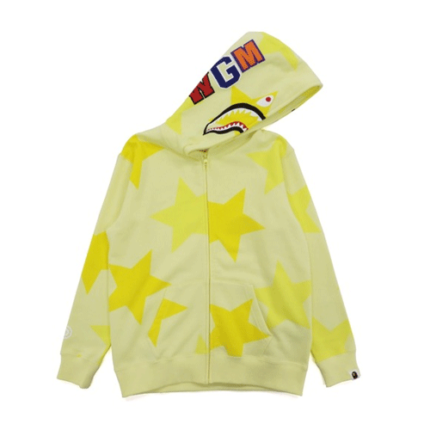 Bapesta Pattern Shark Zip Hoodie