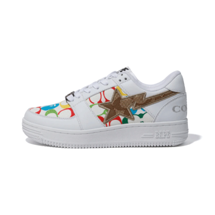 Bape x Coach Bapesta White Shoes